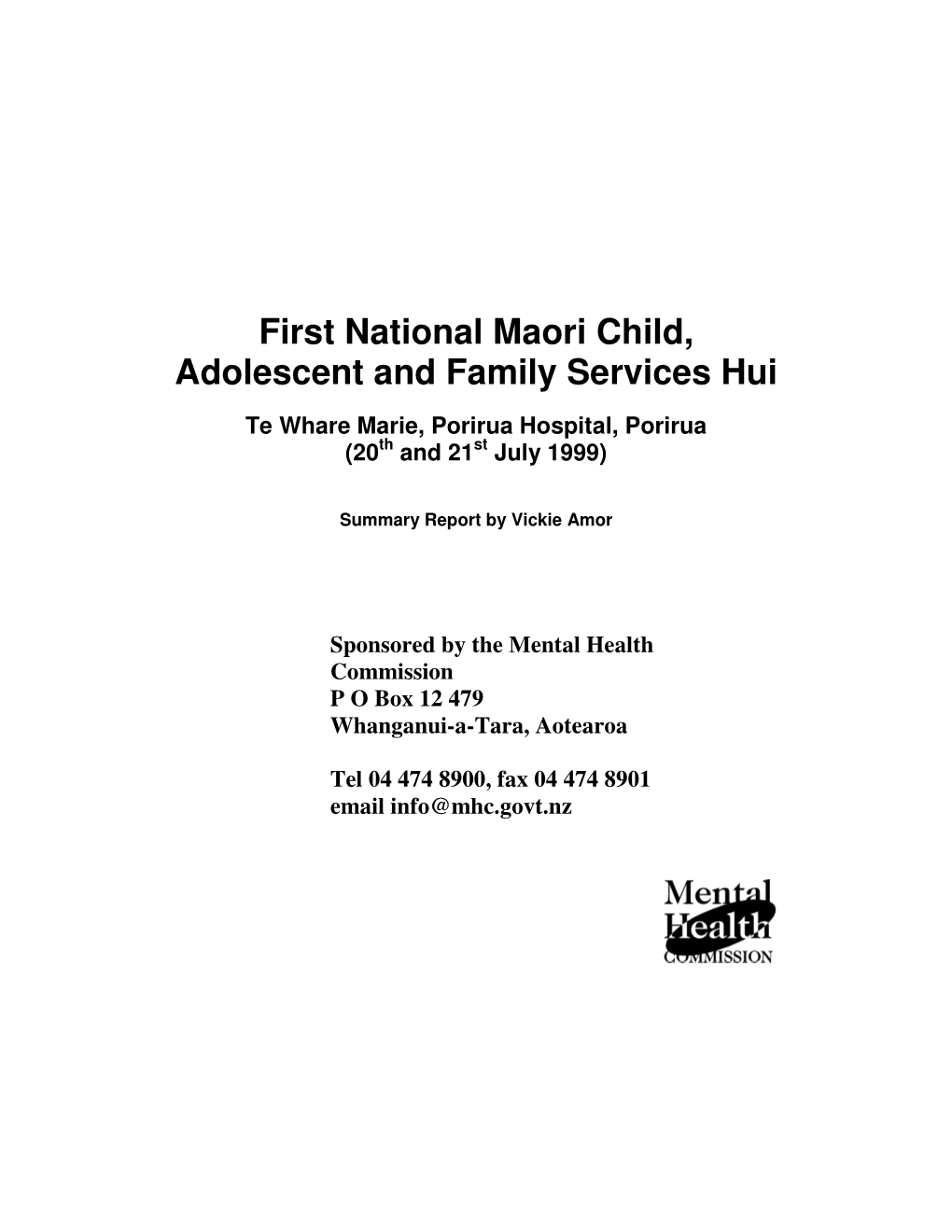 First National Maori Child, Adolescent and Family Services Hui