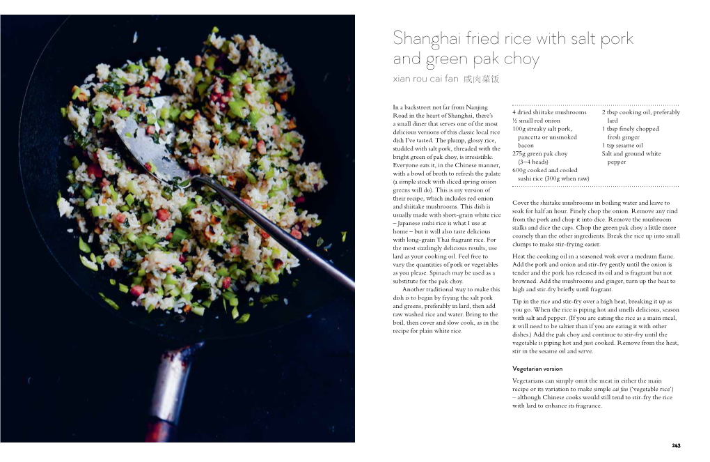 Shanghai Fried Rice with Salt Pork and Green Pak Choy Xian Rou Cai Fan 咸肉菜饭