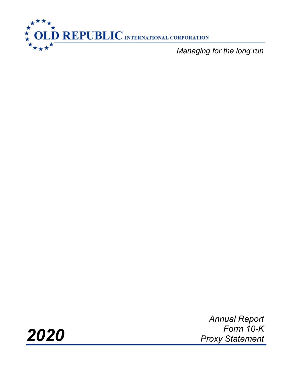 Annual Report Form 10-K Proxy Statement