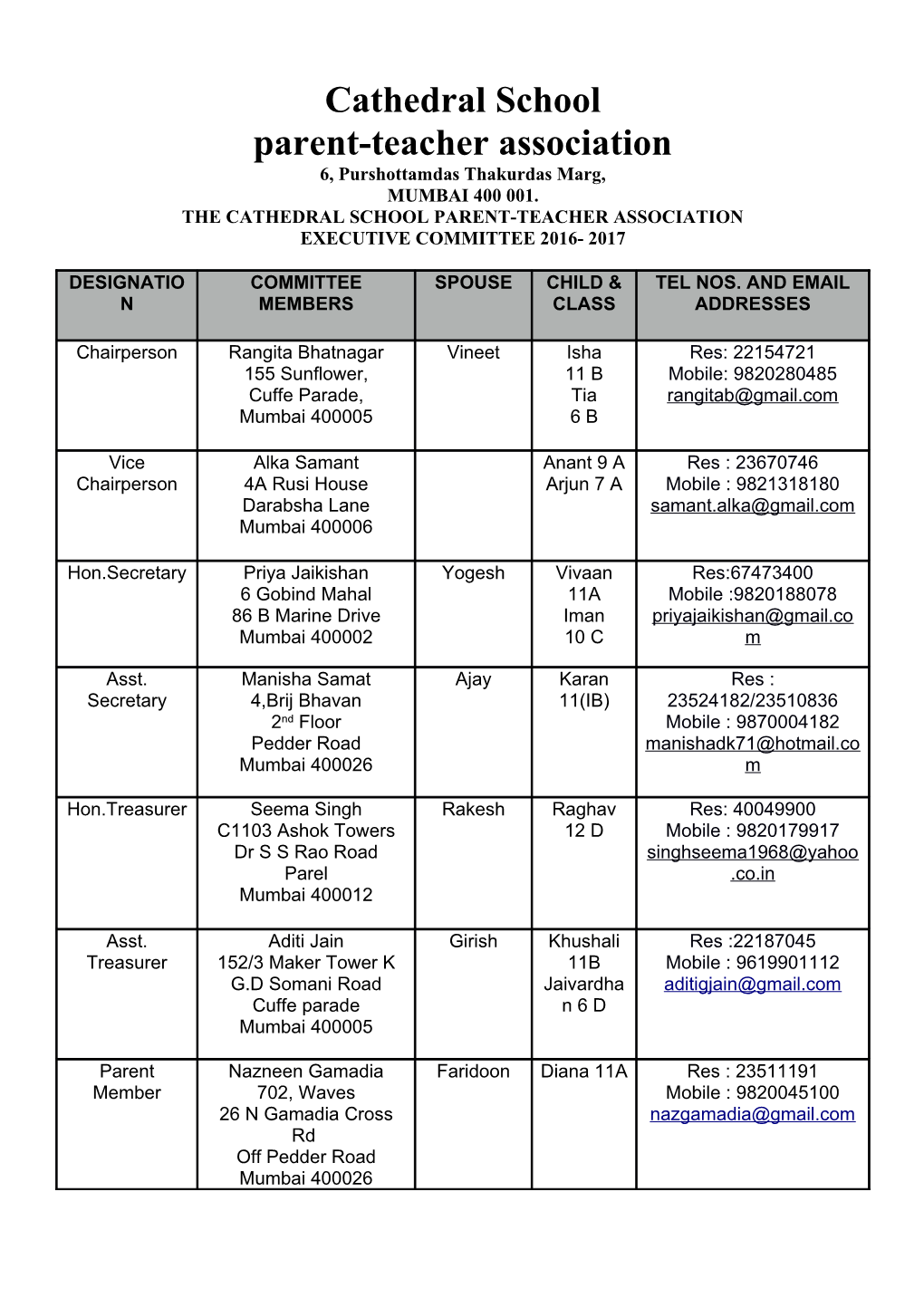 The Cathedral School Parent-Teacher Association