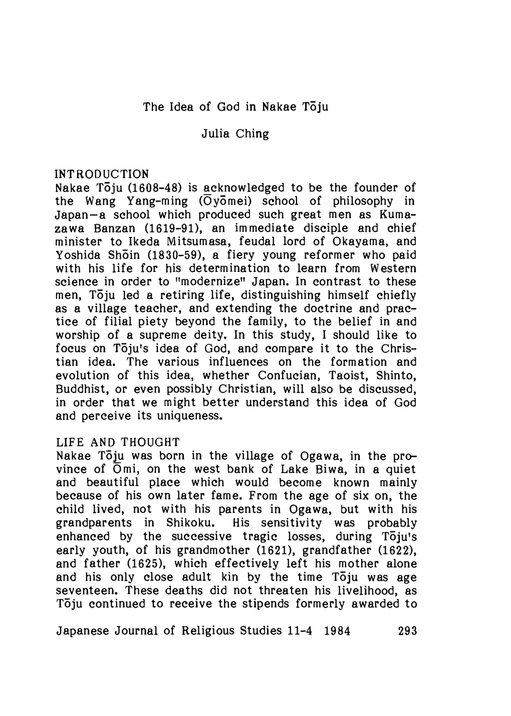 CHING, Julia 1976 to Acquire Wisdom： the Way of Wang Yang-Ming