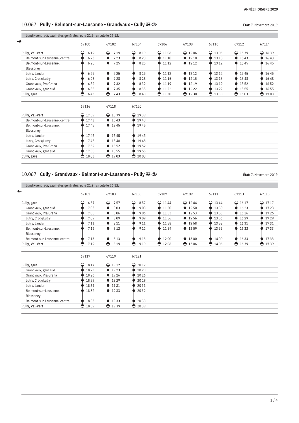 10.067 Pully - Belmont-Sur-Lausanne - Grandvaux - Cully État: 7