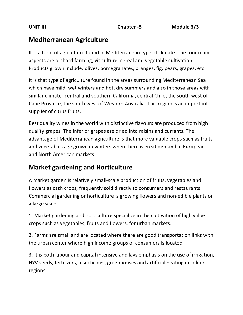 Mediterranean Agriculture Market Gardening and Horticulture