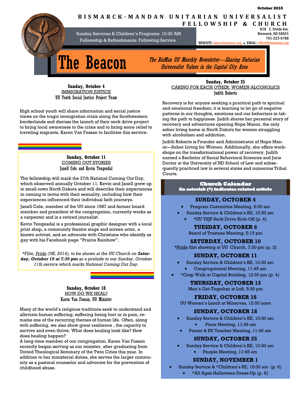 The Beacon Universalist Values in the Capital City Area