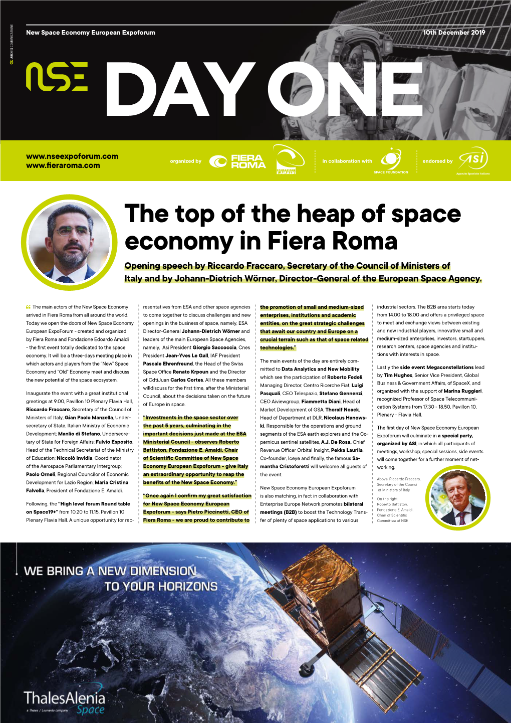 The Top of the Heap of Space Economy in Fiera Roma