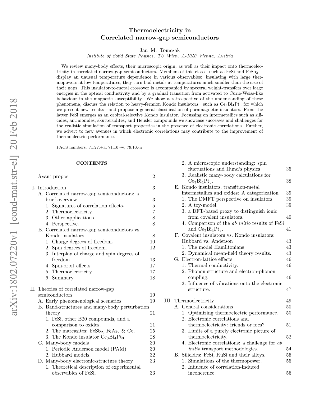 Arxiv:1802.07220V1 [Cond-Mat.Str-El] 20 Feb 2018 1