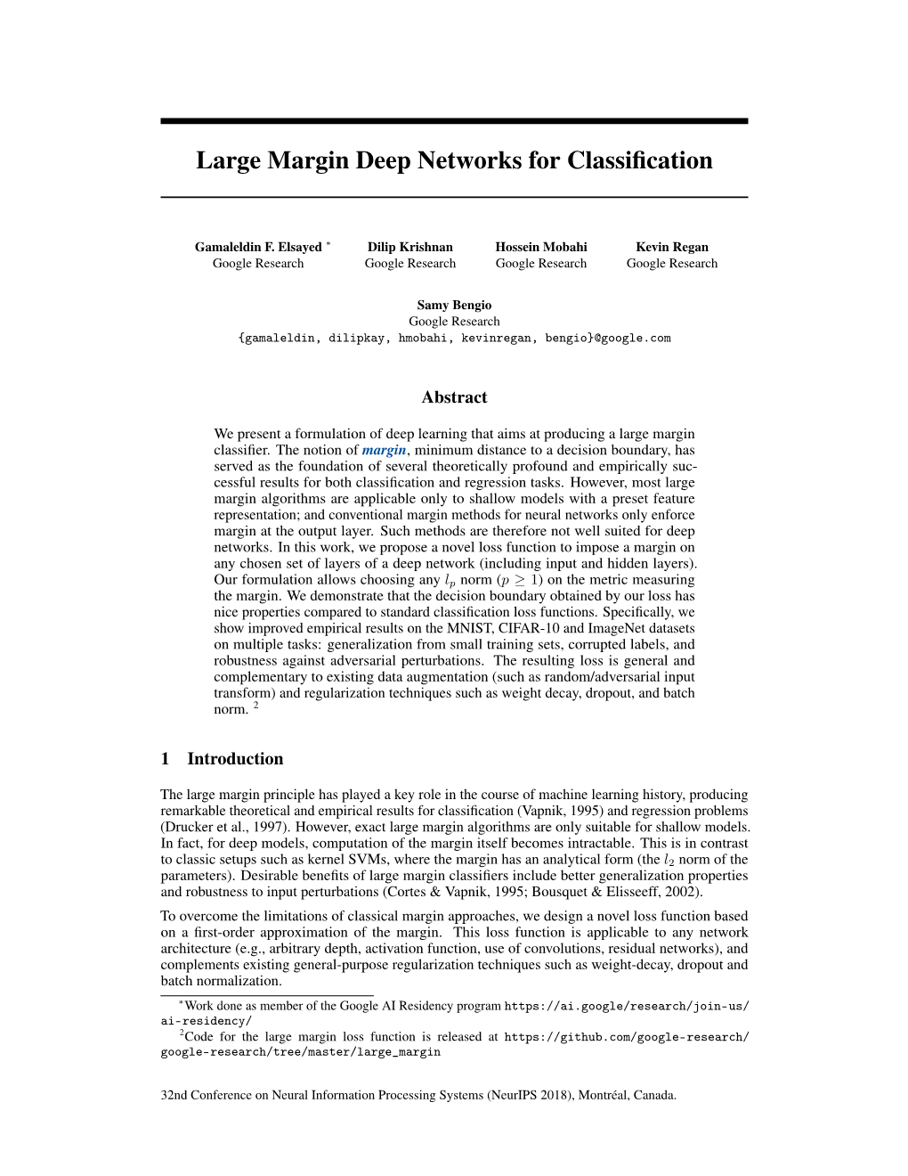 Large Margin Deep Networks for Classification