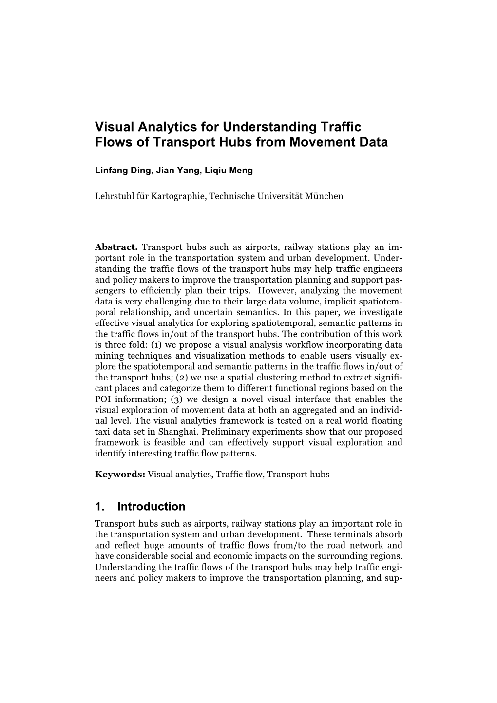 Visual Analytics for Understanding Traffic Flows of Transport Hubs from Movement Data