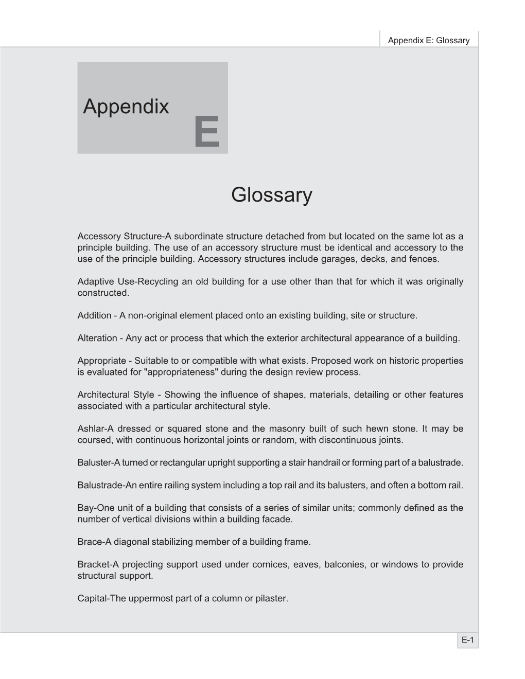 Appendix E: Glossary