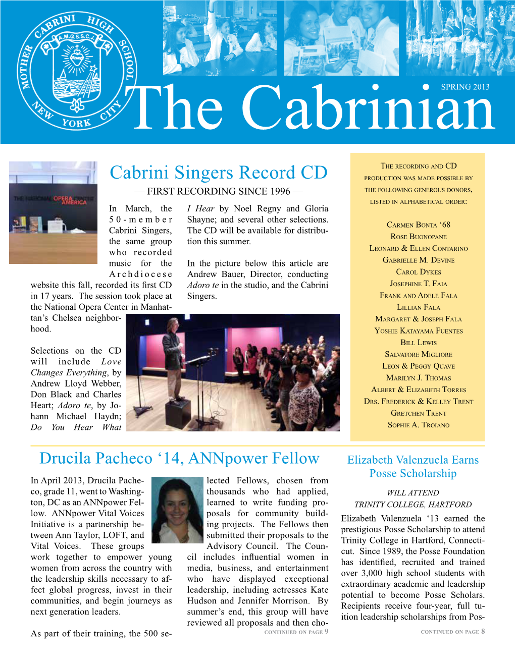 Cabrini Singers Record CD