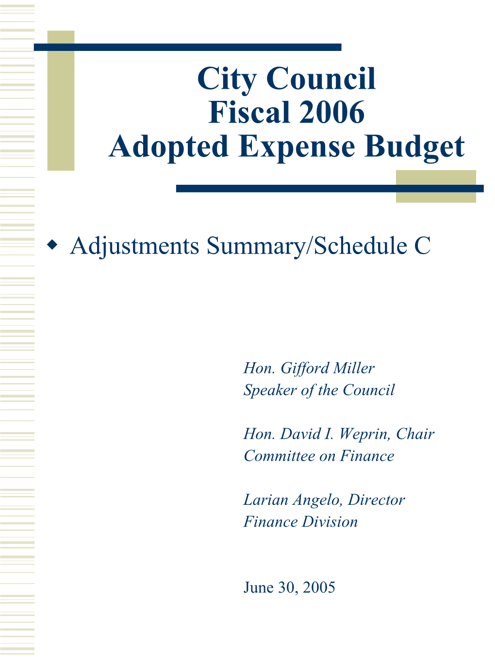 Adopted Expense Budget