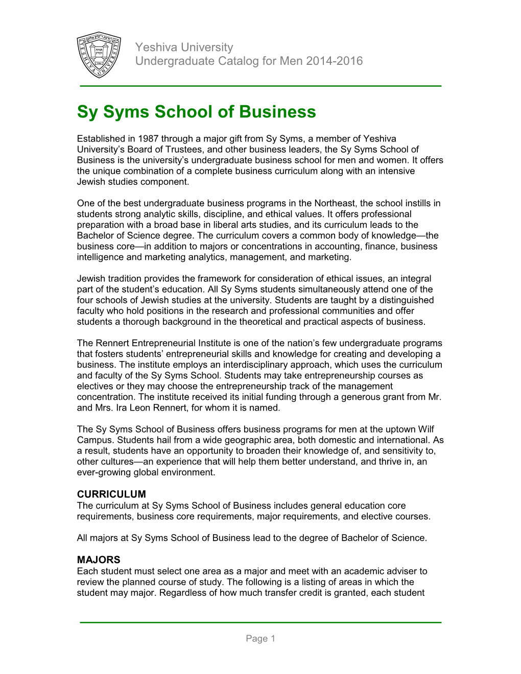 Sy Syms School of Business