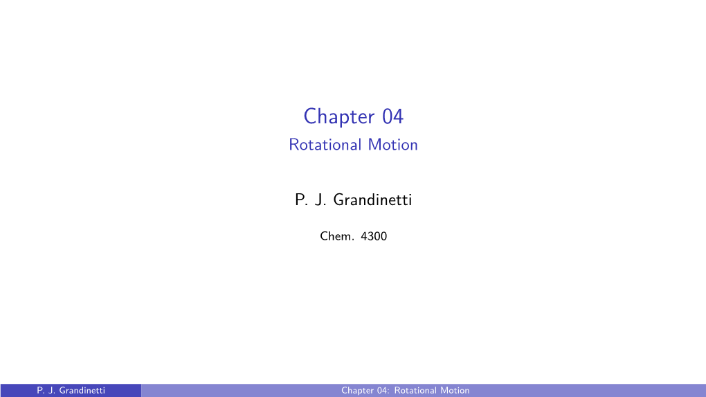 Chapter 04 Rotational Motion