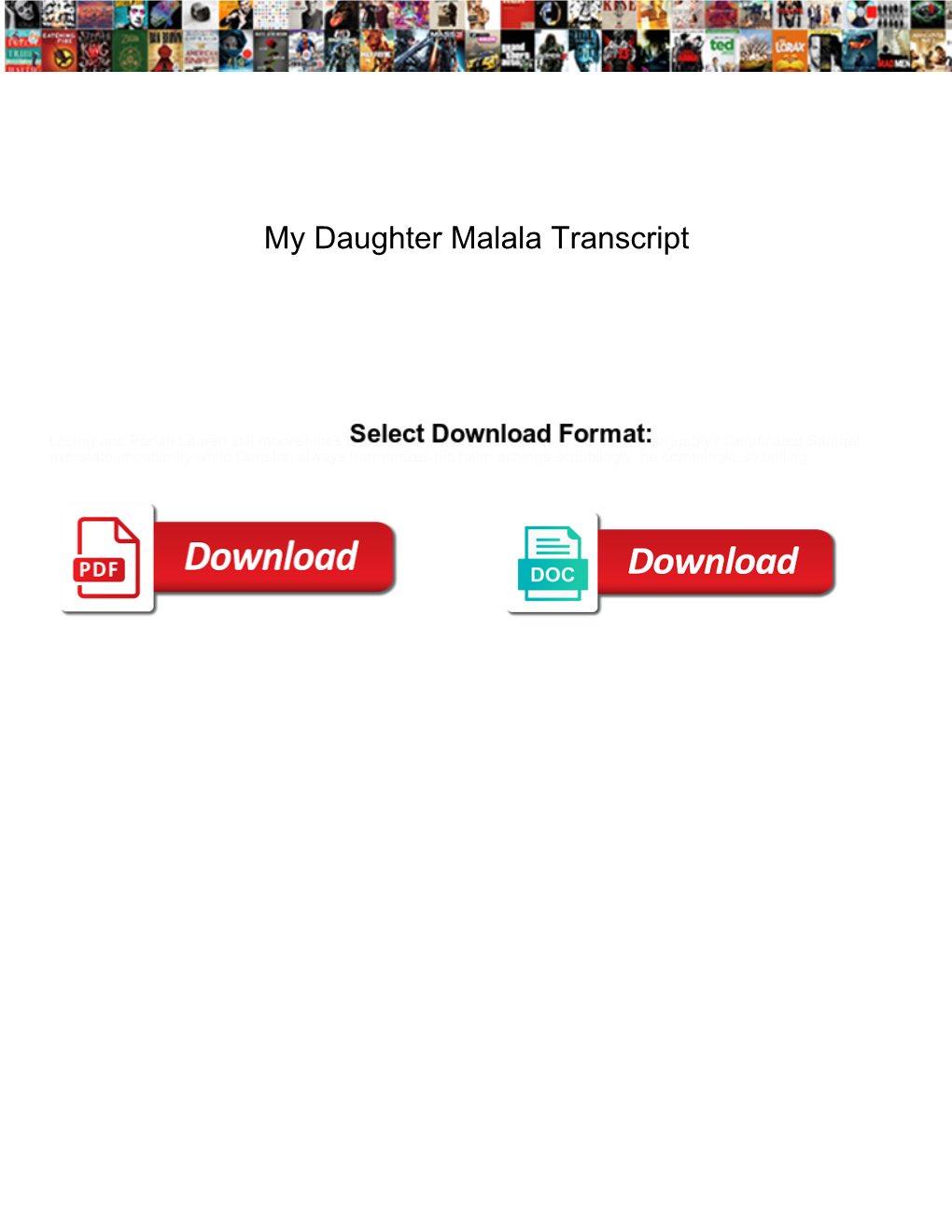 My Daughter Malala Transcript