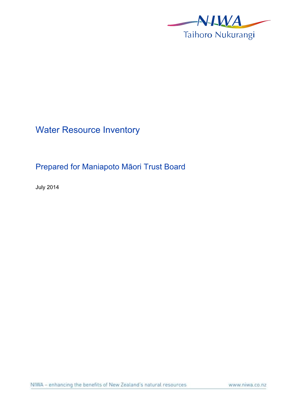 6. Water Resource Inventory