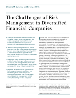 The Challenges of Risk Management in Diversified Financial Companies