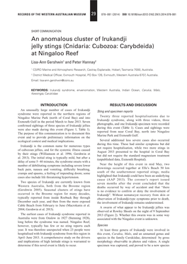 Cnidaria: Cubozoa: Carybdeida) at Ningaloo Reef Lisa-Ann Gershwin1 and Peter Hannay2