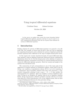 Using Tropical Differential Equations