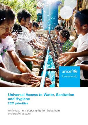 Universal Access to Water, Sanitation and Hygiene 2021 Priorities