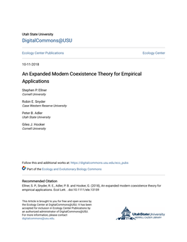 An Expanded Modern Coexistence Theory for Empirical Applications