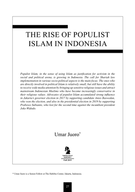 The Rise of Populist Islam in Indonesia