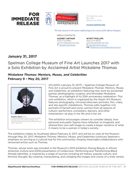 Spelman College Museum of Fine Art Launches 2017 with a Solo Exhibition by Acclaimed Artist Mickalene Thomas