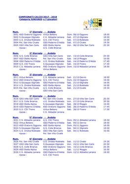 Calenda-Risultati Juniores