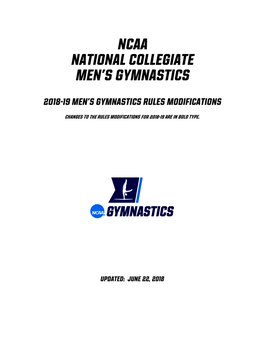 2018-2019 NCAA Rules Modification Document