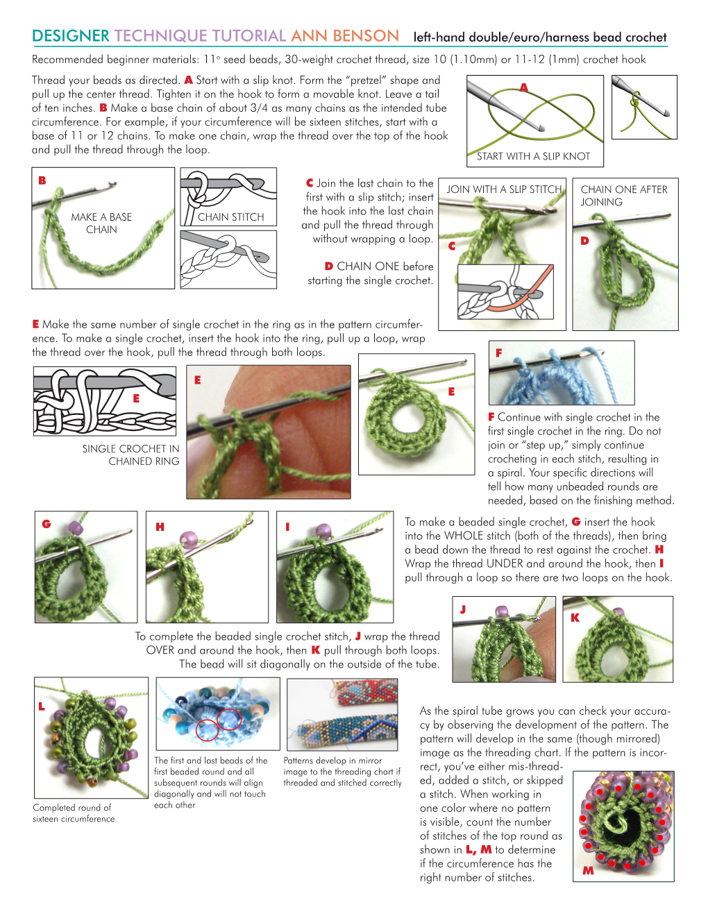 Double/Harness/Euro Bead Crochet (Left-Handed)