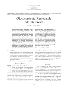 Glucocorticoid-Remediable Aldosteronism