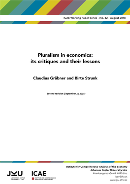 Pluralism in Economics: Its Critiques and Their Lessons