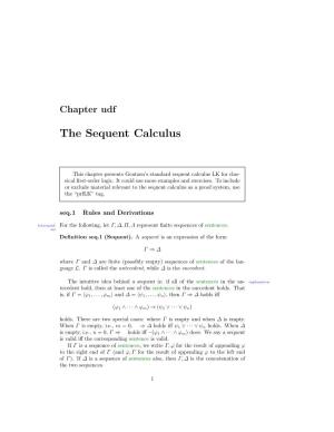 The Sequent Calculus