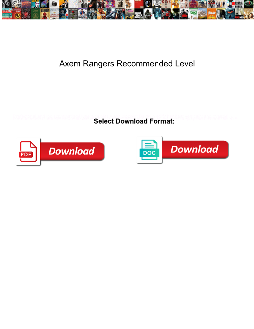 Axem Rangers Recommended Level