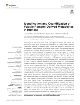 Identification and Quantification of Volatile Ramson-Derived