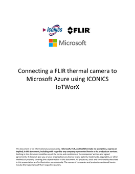Connecting a FLIR Thermal Camera to Microsoft Azure Using ICONICS Iotworx