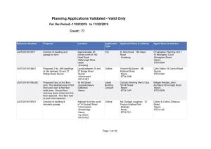 Planning Applications Validated - Valid Only for the Period:-11/02/2019 to 17/02/2019