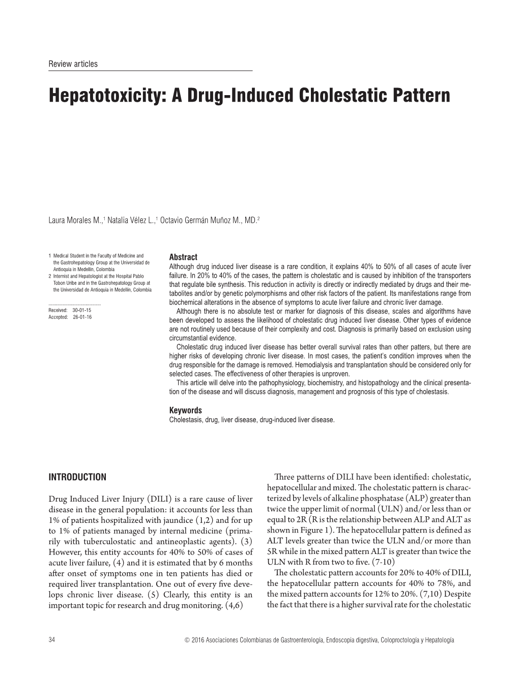 A Drug Induced Cholestatic Pattern Docslib