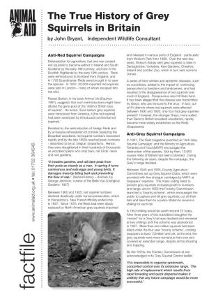 The True History of Grey Squirrels in Britain by John Bryant, Independent Wildlife Consultant