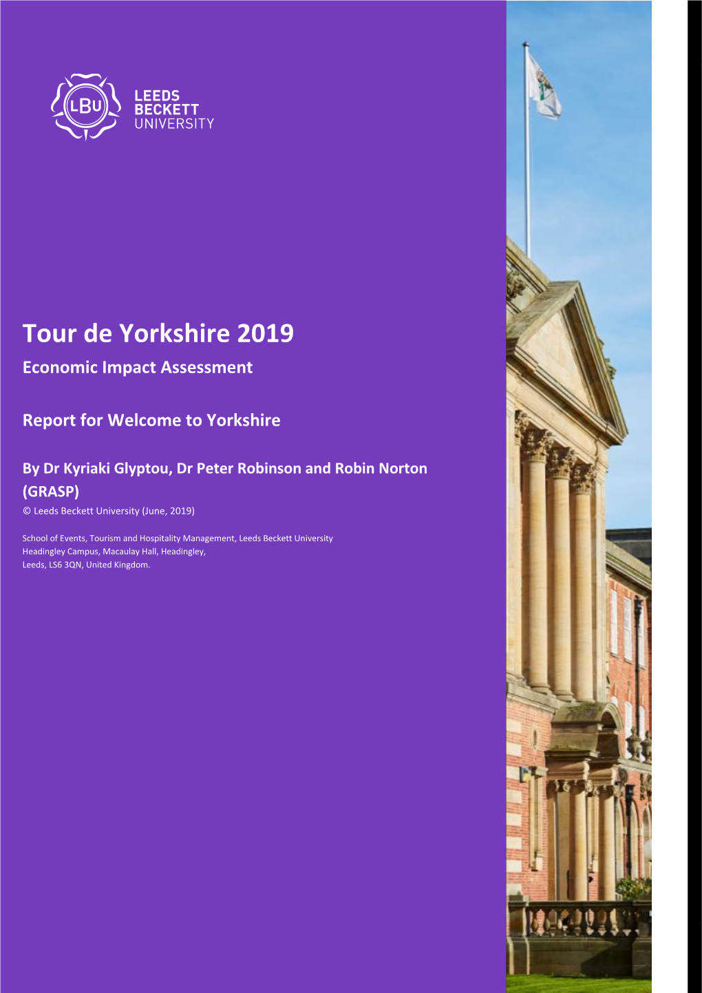 Tour De Yorkshire 2019 Economic Impact Assessment Report For