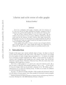 1-Factor and Cycle Covers of Cubic Graphs