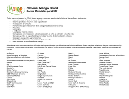 National Mango Board Socios Minoristas Para 2017