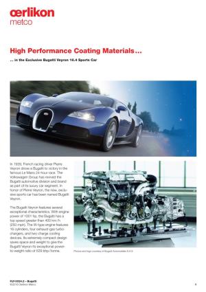 High Performance Coating Materials …