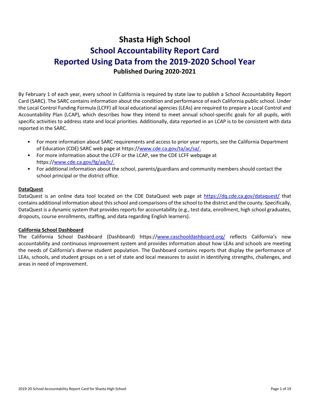2020-21 School Accountability Report Card