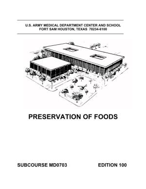 US Army Preservation of Foods