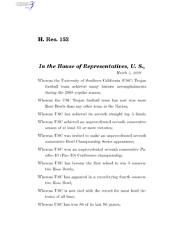 H. Res. 153 in the House of Representatives