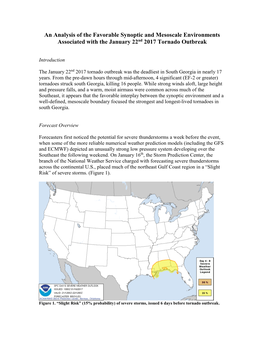 An Analysis of the Favorable Synoptic and Mesoscale Environments Associated with the January 22Nd 2017 Tornado Outbreak
