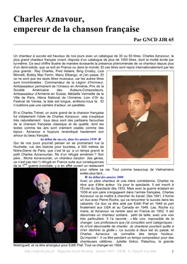 Charles Aznavour, Empereur De La Chanson Française