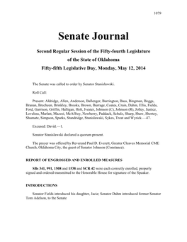 Senate Journal May 12, 2014