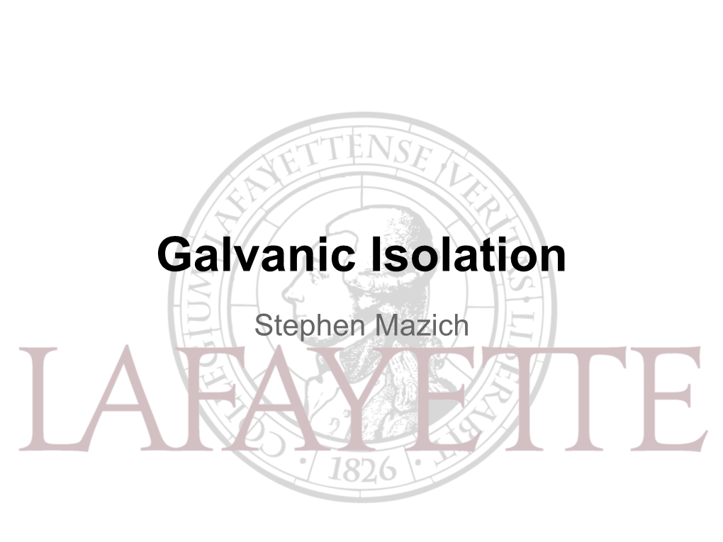 Galvanic Isolation