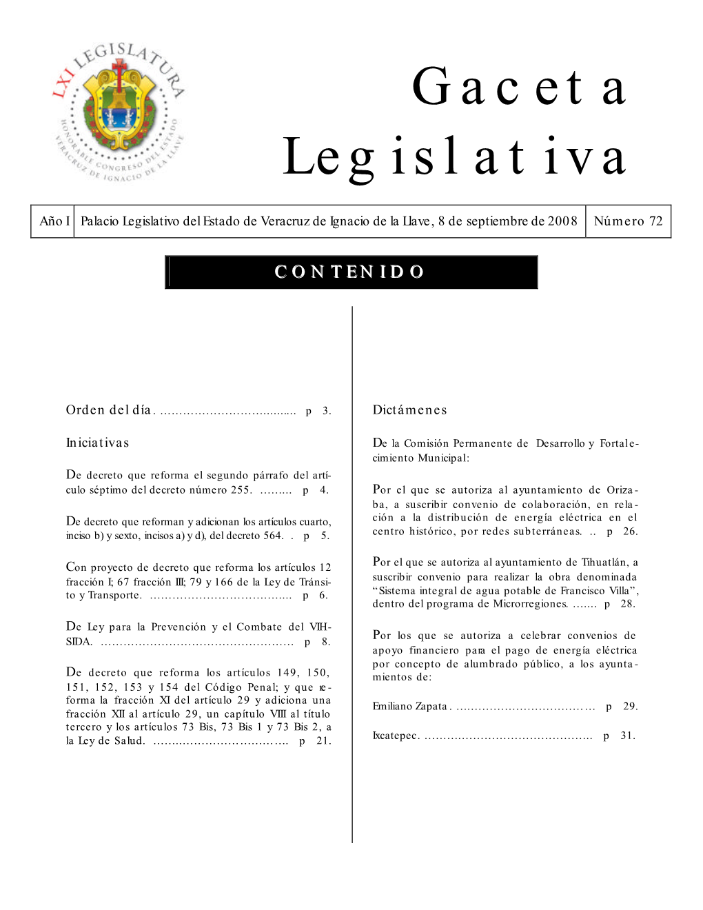 Gaceta Legislativa